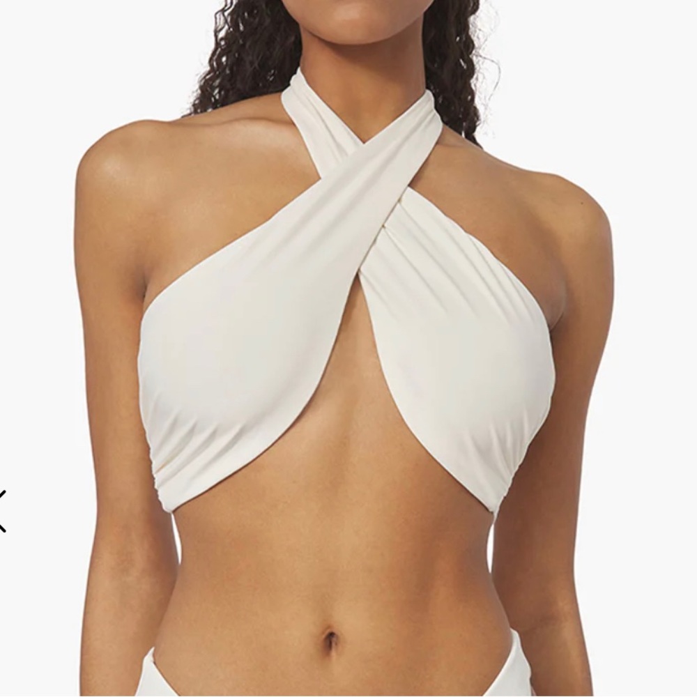 Weworewhat Wrap Halter Top; Size large; new with tags; off white